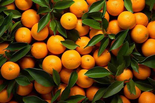 Top view of tangerines chinese new year