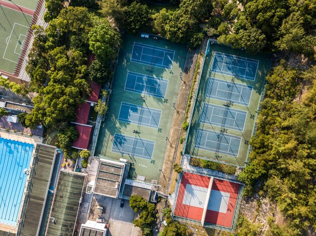 Top view of tennis court