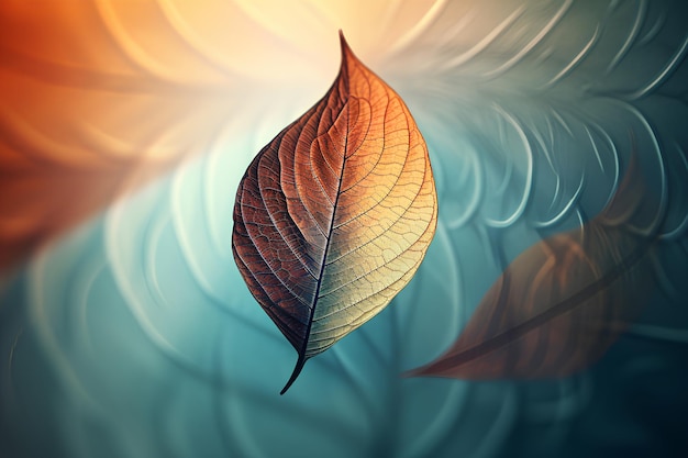 Top View Transparent Leaves With Colorful Background