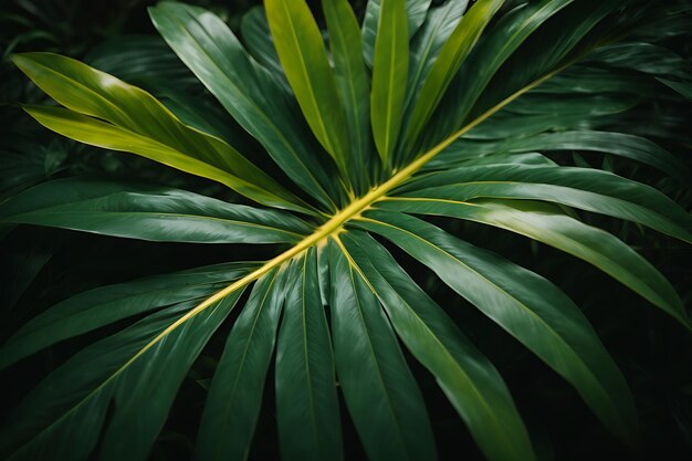 Top view of tropical leaf