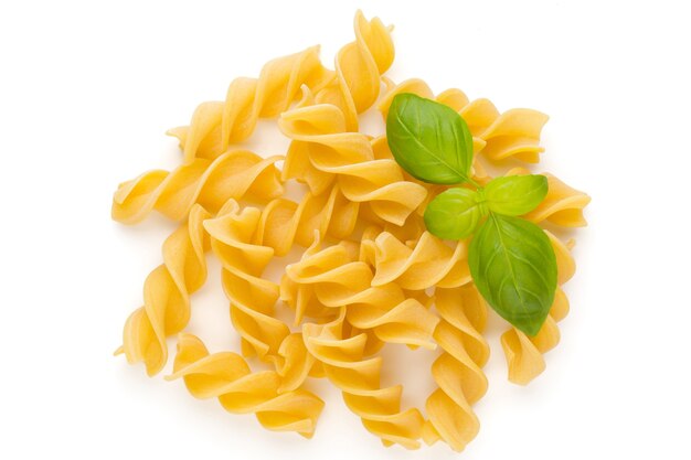 Top view of uncooked pasta