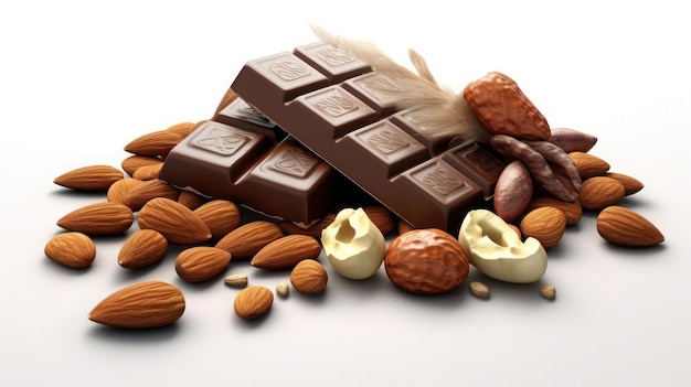 Top view of various chocolate background