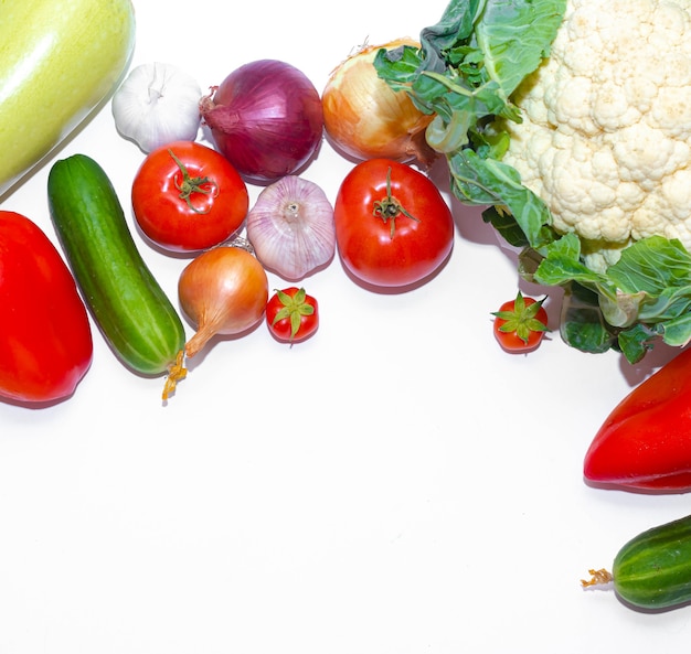 top view vegetable variety