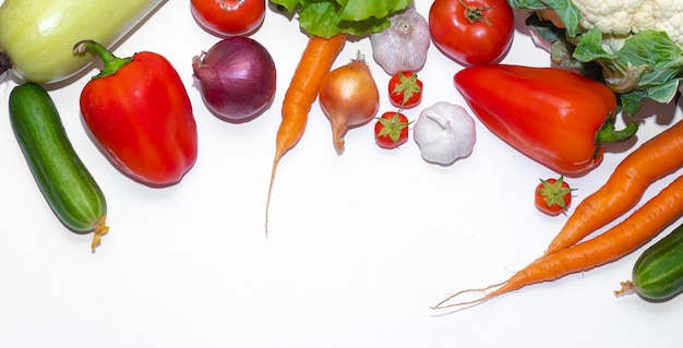 top view vegetable variety