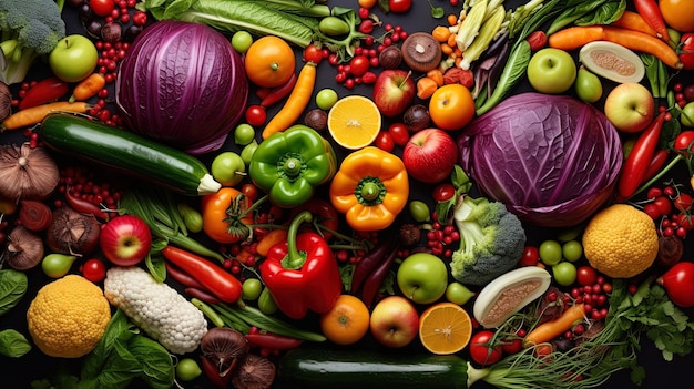 Top view of vegetables generated by AI