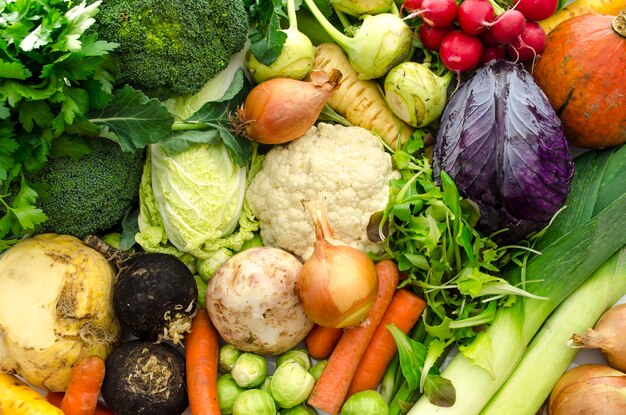 Top view of vegetables