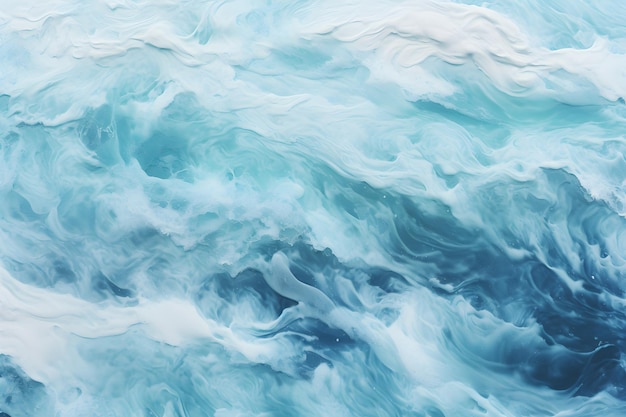 top view waves of the sea background of seawater flow under light exposure AI generate