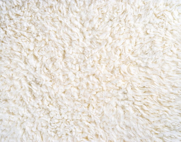 Top view of white artificial fur texture