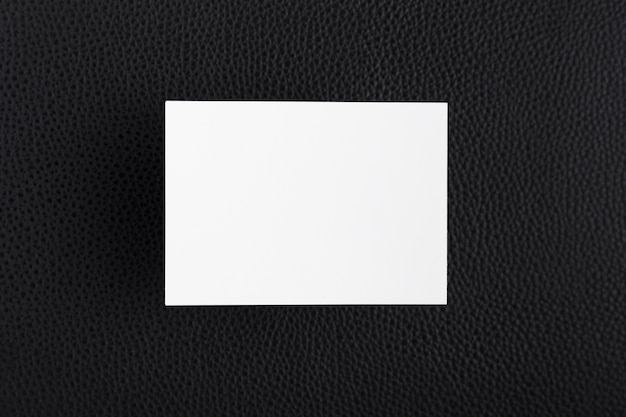 Top view white business card