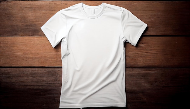 Photo top view of white cotton tshirt for mockup