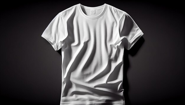 Top view of White cotton Tshirt for mockup