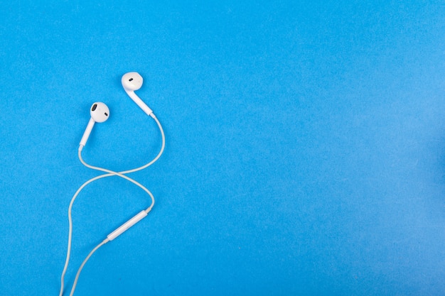 Top view of White Earphones