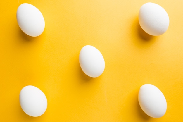 Top view of white eggs