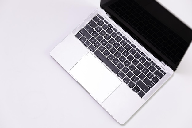 Photo top view of white office desk table