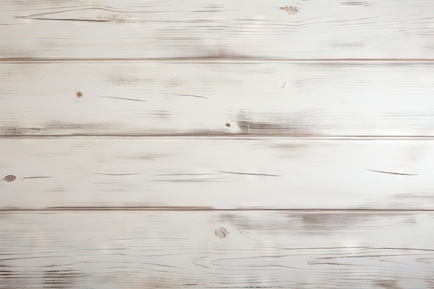 Top view of a white wooden background table with a vintage appearance