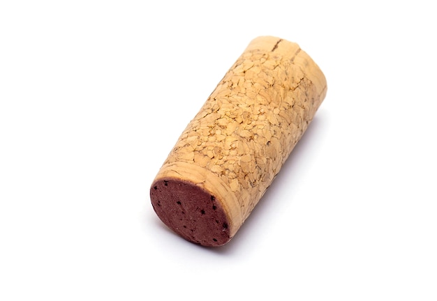 Top View of wooden Cork Wine Cork isolated