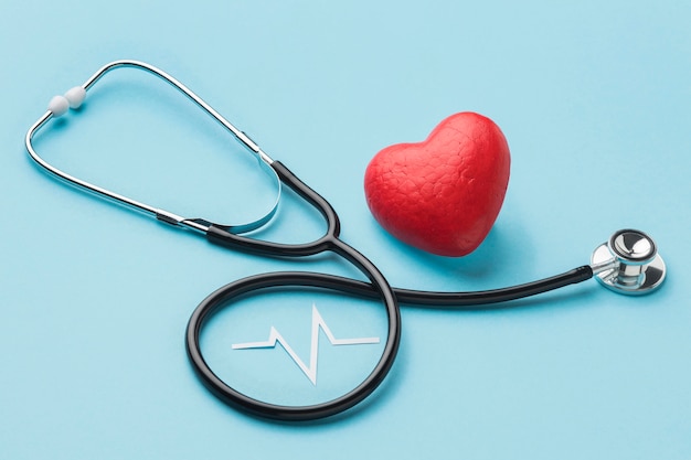 top view world heart day concept