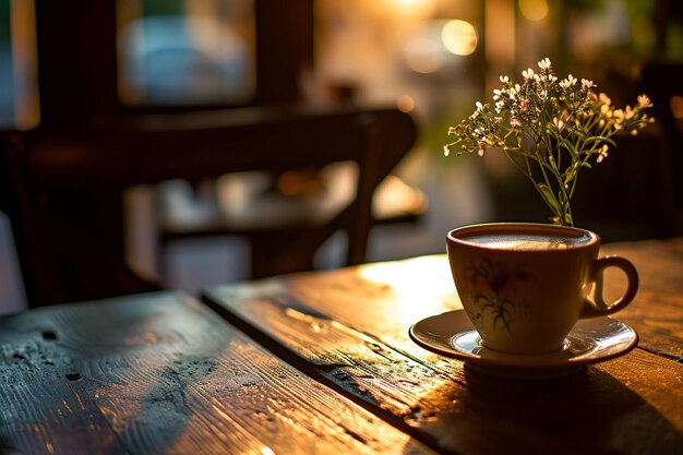 写真 ライトテーブルの上のコーヒーシードとコーヒーカップの美味しい甘いビスケットのトップビュー