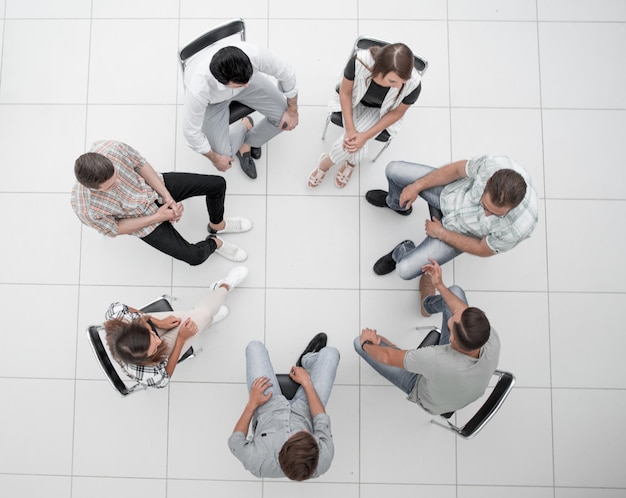 Top viewbusiness team briefingthe concept of teamwork