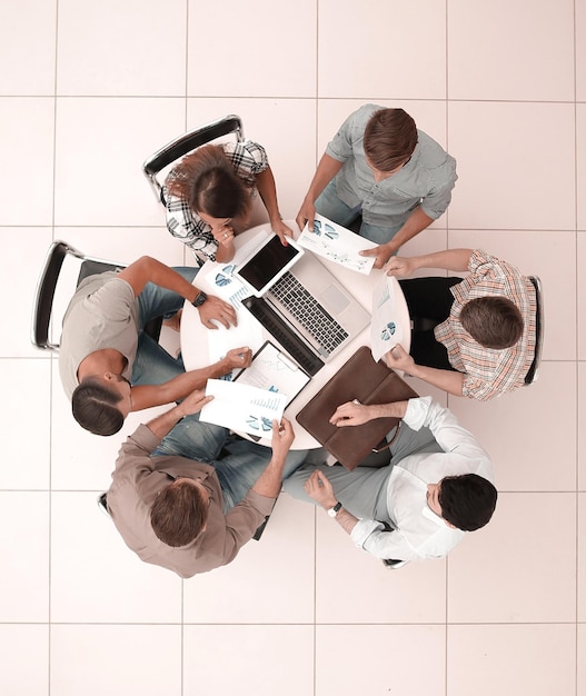 Top viewbusiness team making a financial report