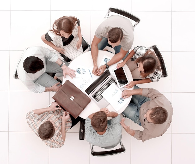 Top viewthe business team holds a round table