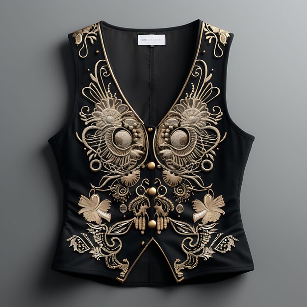 Top Wear Embroidered Velvet Vest for Women Featuring Intricate Embroi Creative Design Fashion Idea