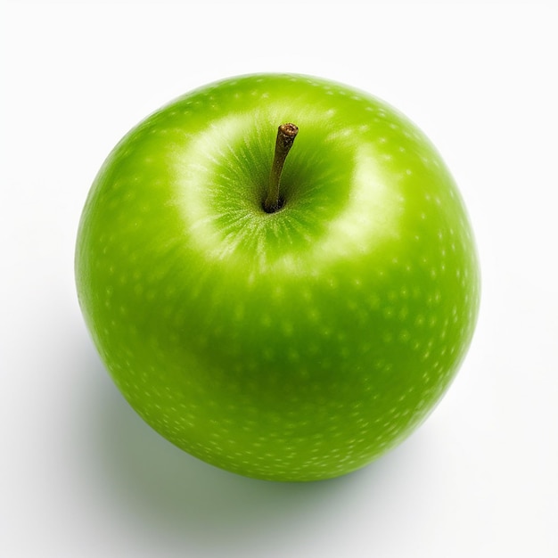 TopDown Green Apple Isolated on Pure White