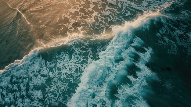TopDown Ocean Beach Fotografie Verbluffend luchtperspectief