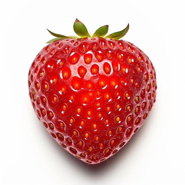 TopDown Strawberry Isolated on Pure White