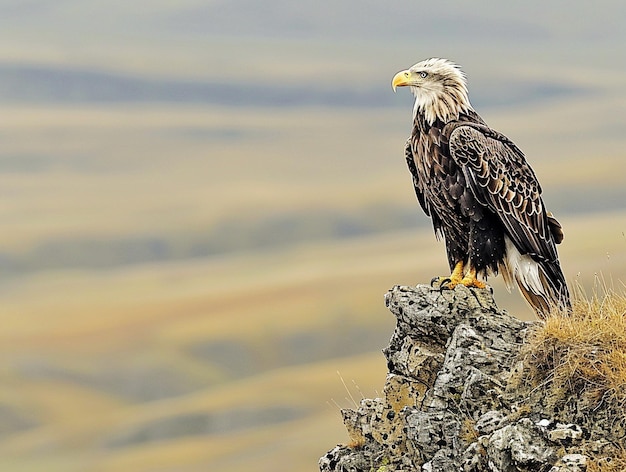 Photo topdown view of the eagle over the valley