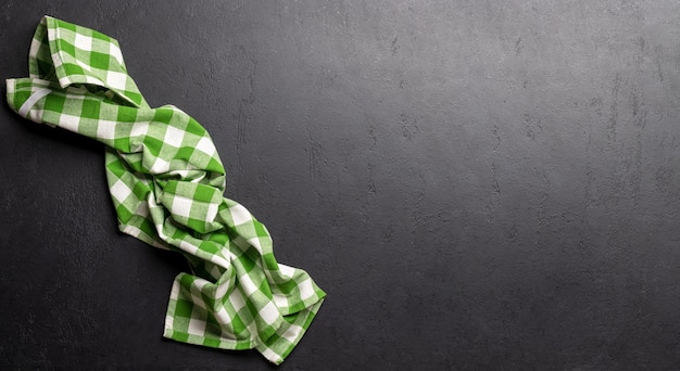 Topdown view of a kitchen table with a towel or napkin