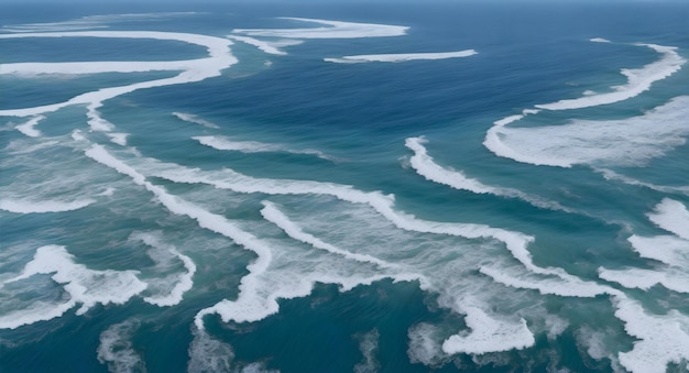 TopDown View of an Ocean with Choppy Waves