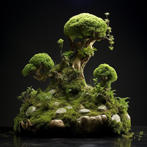 topiary bonsai scape moss ground bucephalandra