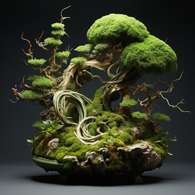 topiary bonsai scape moss ground bucephalandra