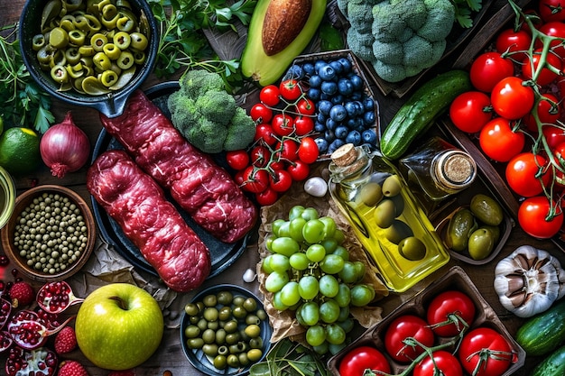 Topische smaken Voedsel Bovenfoto