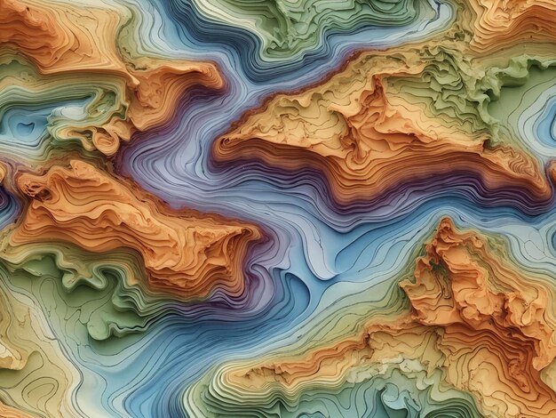 Foto topografische contourlijnen kaart naadloos patroon