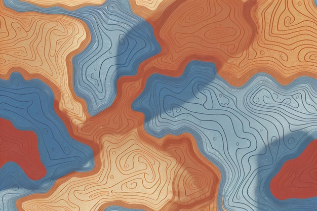 Topografische contourlijnen kaart naadloos patroon