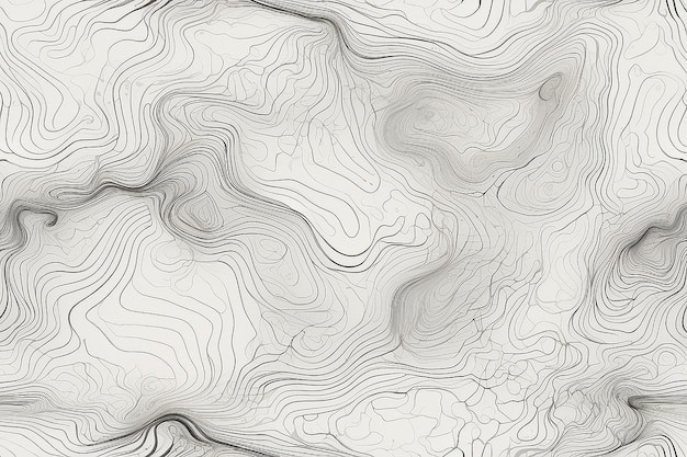 Topographic contour lines map seamless pattern