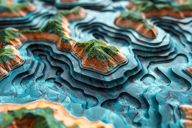 Photo topographic maps texture background set