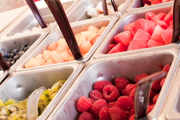 Toppings for frozen yogurt.