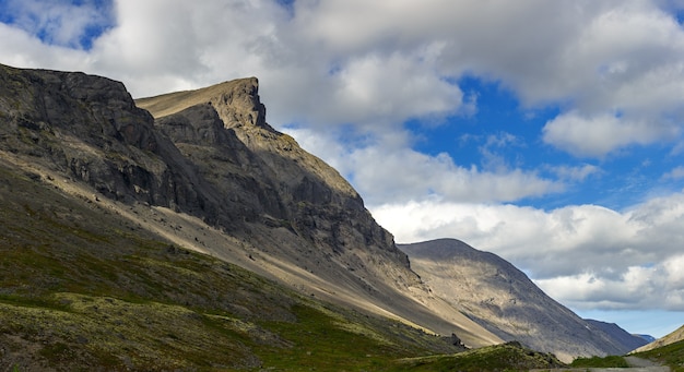 The tops of the Mountains, Khibiny  and cloudy sky
