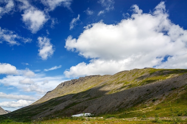 The tops of the Mountains, Khibiny  and cloudy sky