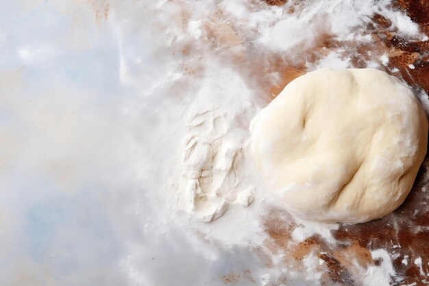 TopView Delight Capturing Dough Preparation in the Kitchen Generative By Ai