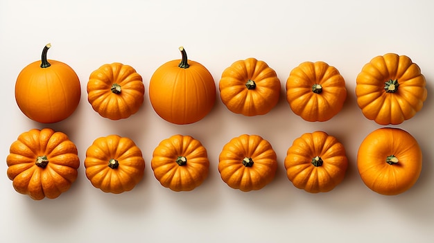 Topview pumpkin sale banner on white background