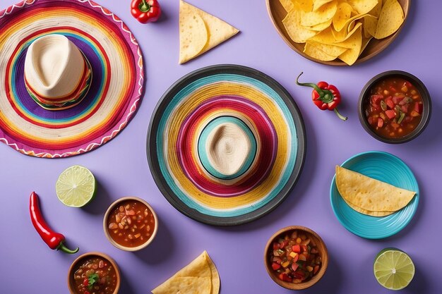 A topview snapshot for Cinco de Mayo showing festive sombreros