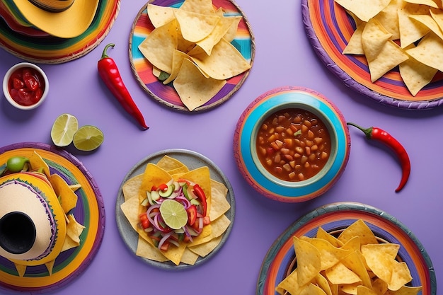 A topview snapshot for Cinco de Mayo showing festive sombreros