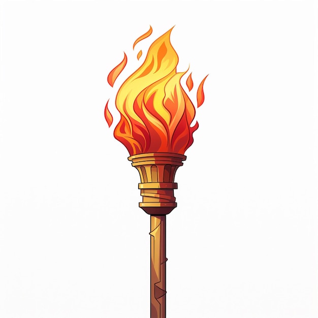 Premium Photo | Torch 2d cartoon illustraton on white background high qual
