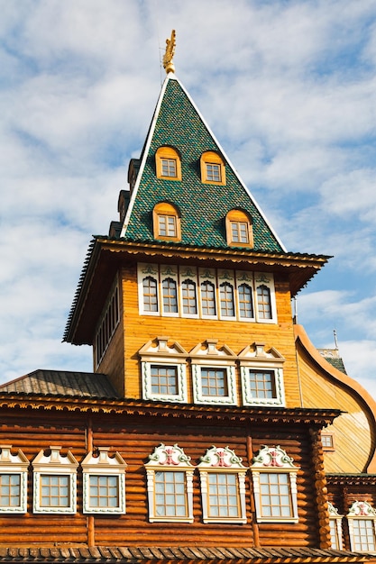 Toren van het grote houten paleis in Kolomenskoe Moskou