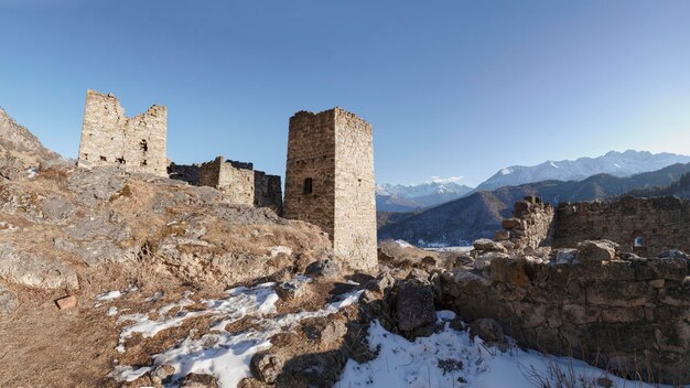 Torens in het dorp Keli, regio Dzheyrakh. Ingoesjetië, Rusland.