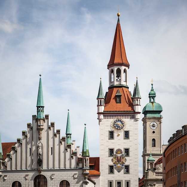 Torens van de oude binnenstad van München, Duitsland